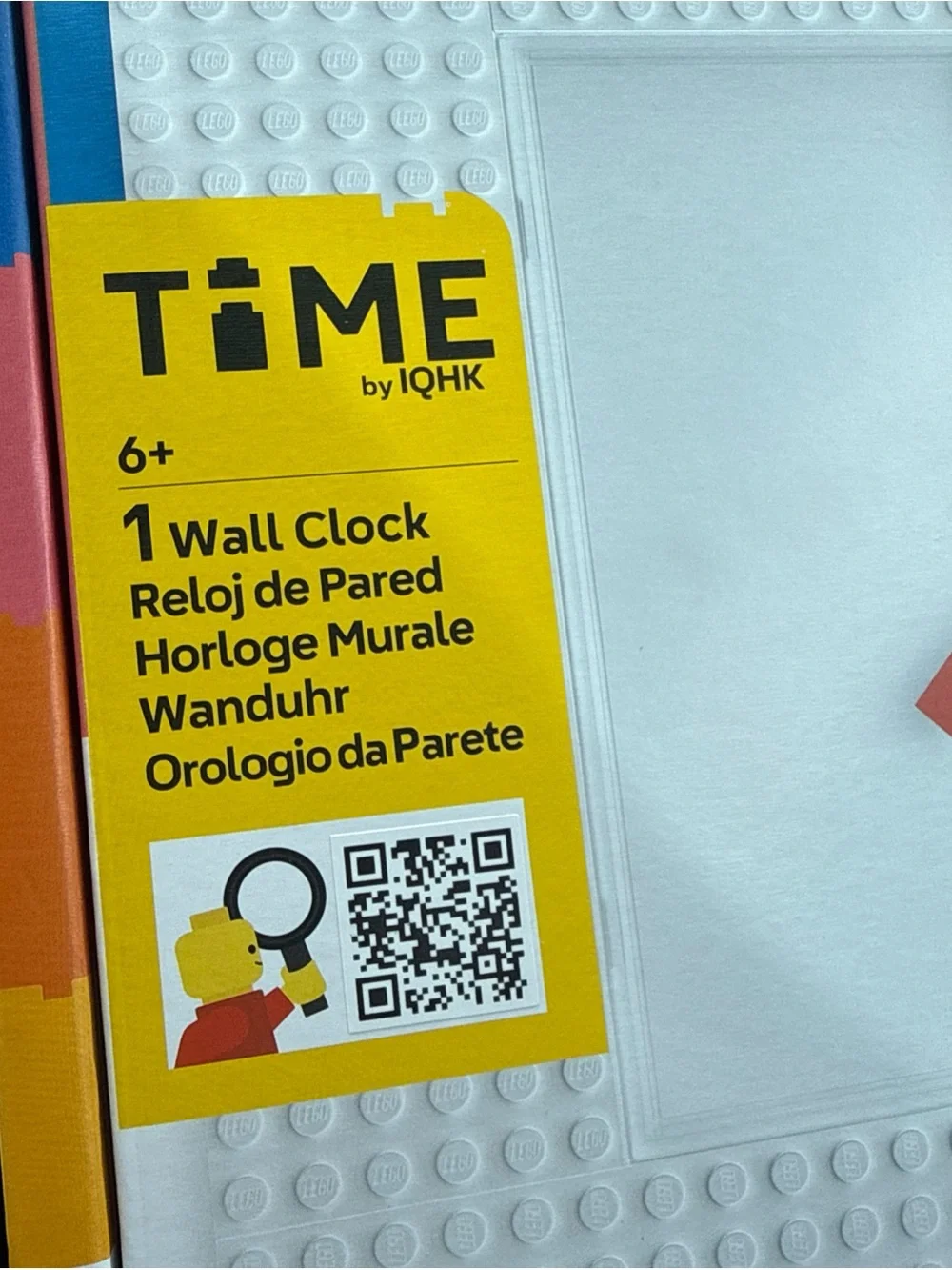 Lego Wall Clock with White Base and Red Accent